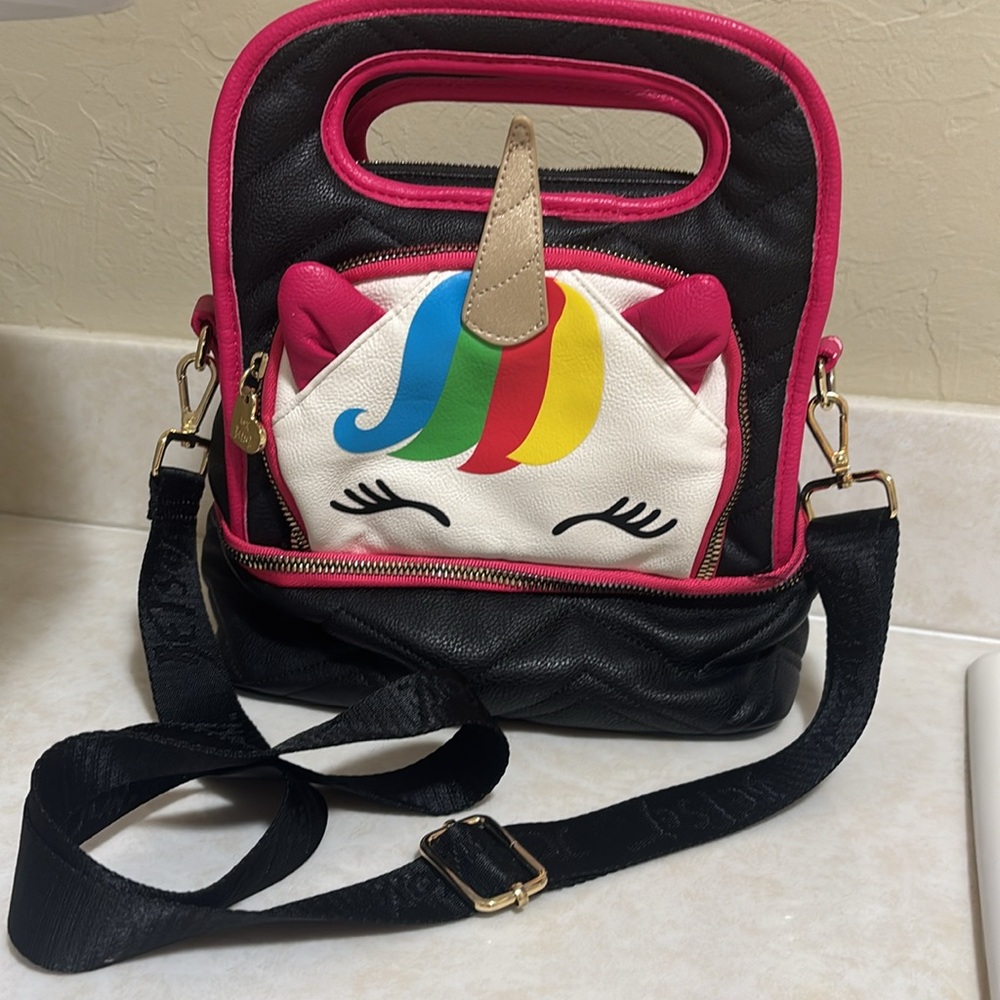 Betsey Johnson Unicorn Face Crossbody Lunch Bag